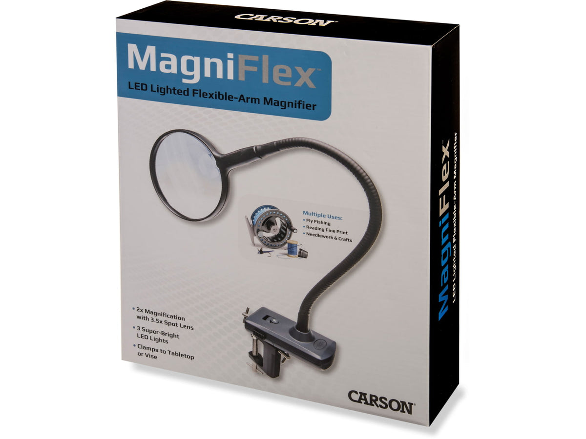 Carson MagniFlex LED Lighted Flexible Magnifier w/ Table Clamp and Power Adapter CL-65