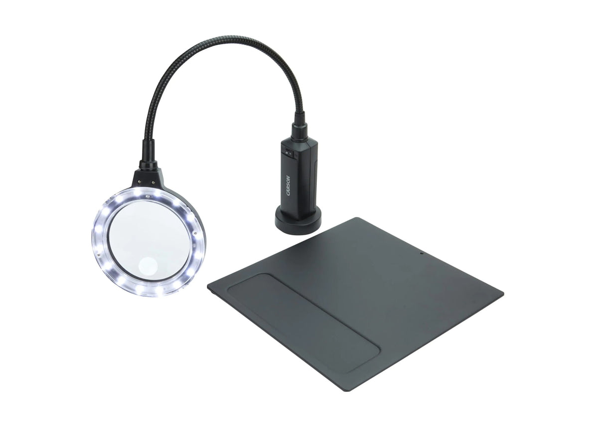 Carson MagniFlexPro 2x LED Lighted Magnifier Loupe w/ 4x Spot Lens Black CP-90