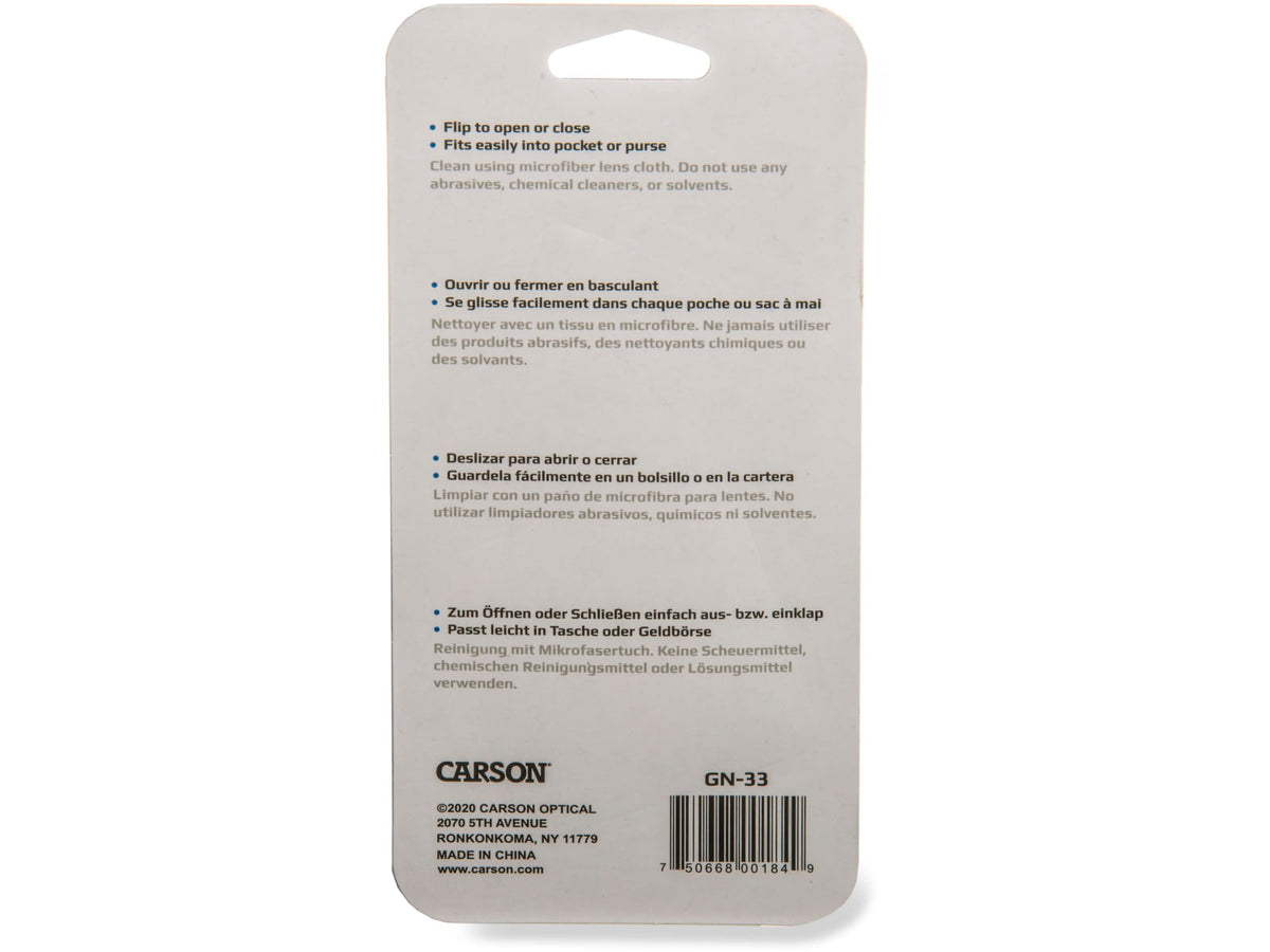 Carson MagniFlip 3x Flip-Open Pocket Magnifier Loupe with Built-in Case GN-33