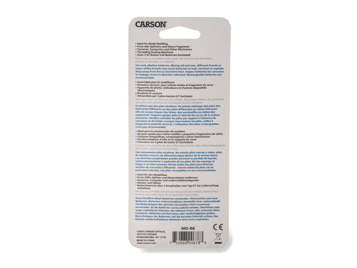 Carson MagniGrip 4x LED Lighted Magnifier w/ Precision Tweezers - Batteries Included MG-88
