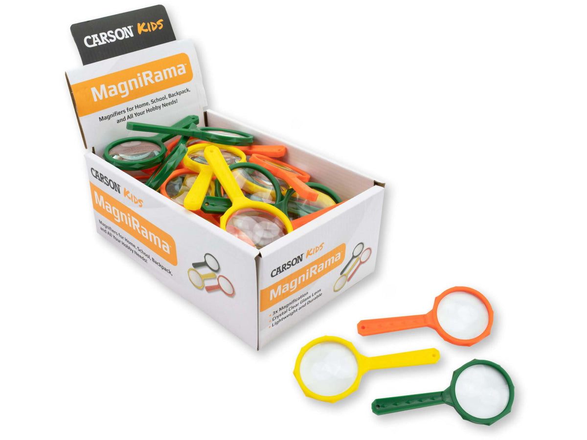 Carson MagniRama Assorted 3x Mini-Magnifiers Pack of 50 Black/Grey JD-3MU