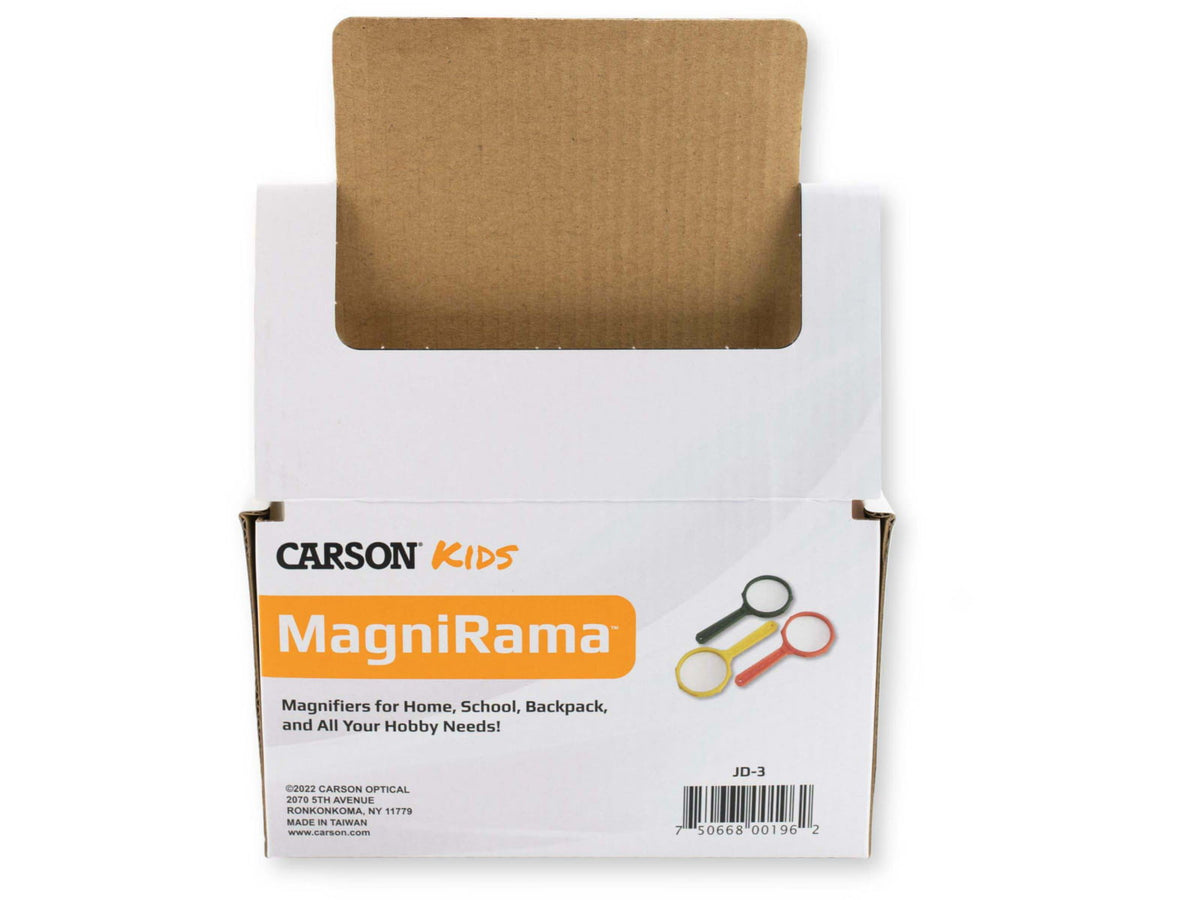 Carson MagniRama Assorted 3x Mini-Magnifiers Pack of 50 Black/Grey JD-3MU