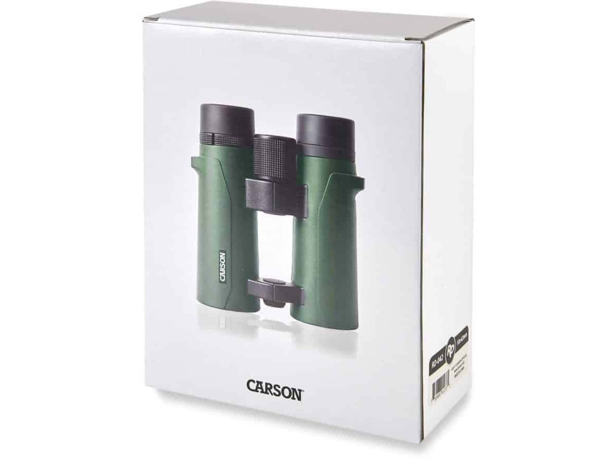 Carson Open Bridge 10x42mm Roof Prism Binoculars Matte Green