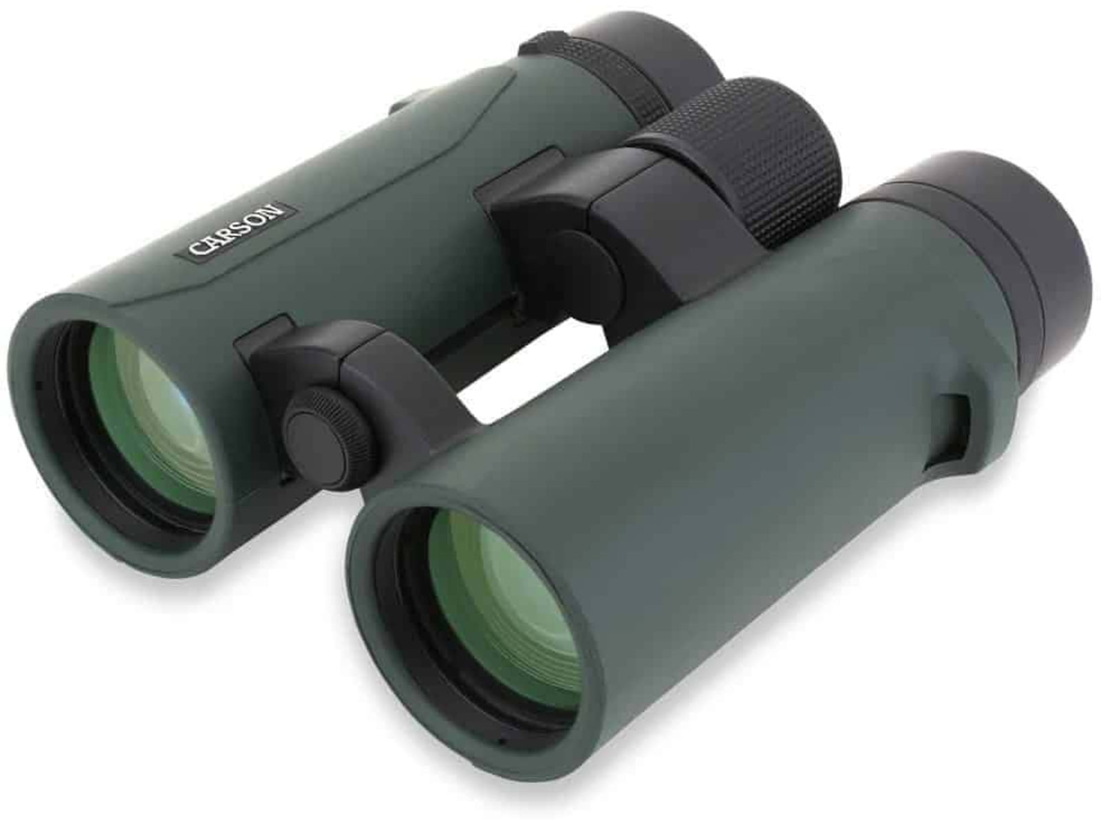 Carson Open Bridge 10x42mm Roof Prism Binoculars Matte Green