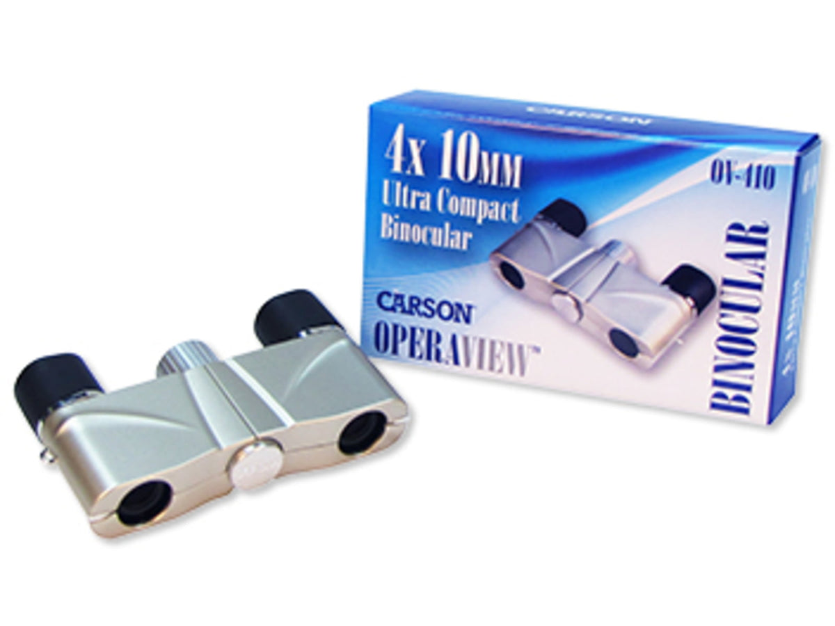 CARSON OperaView 10x42mm Roof Prism Compact Opera Binocular Metallic Silver OV-410