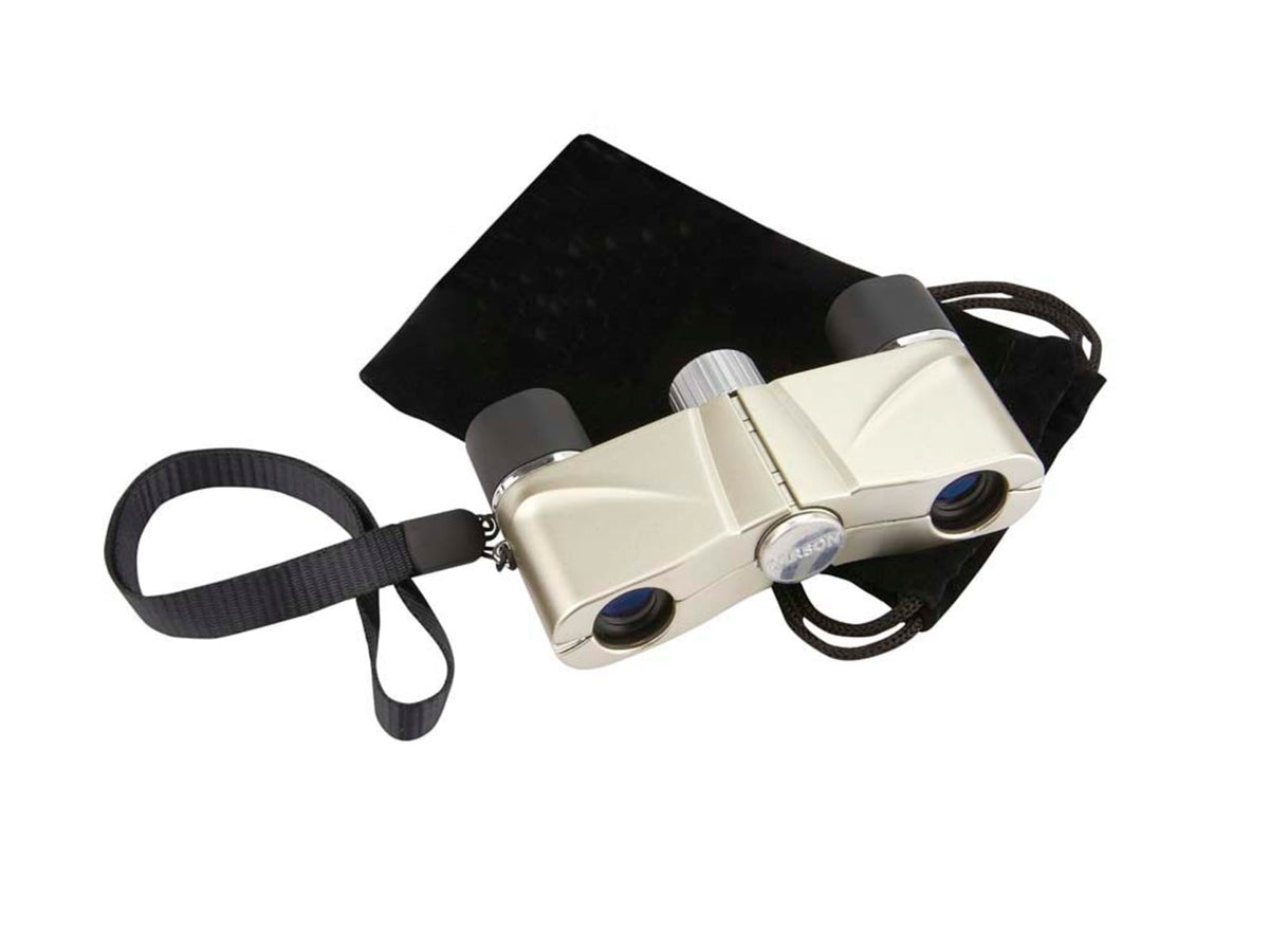 CARSON OperaView 10x42mm Roof Prism Compact Opera Binocular Metallic Silver OV-410