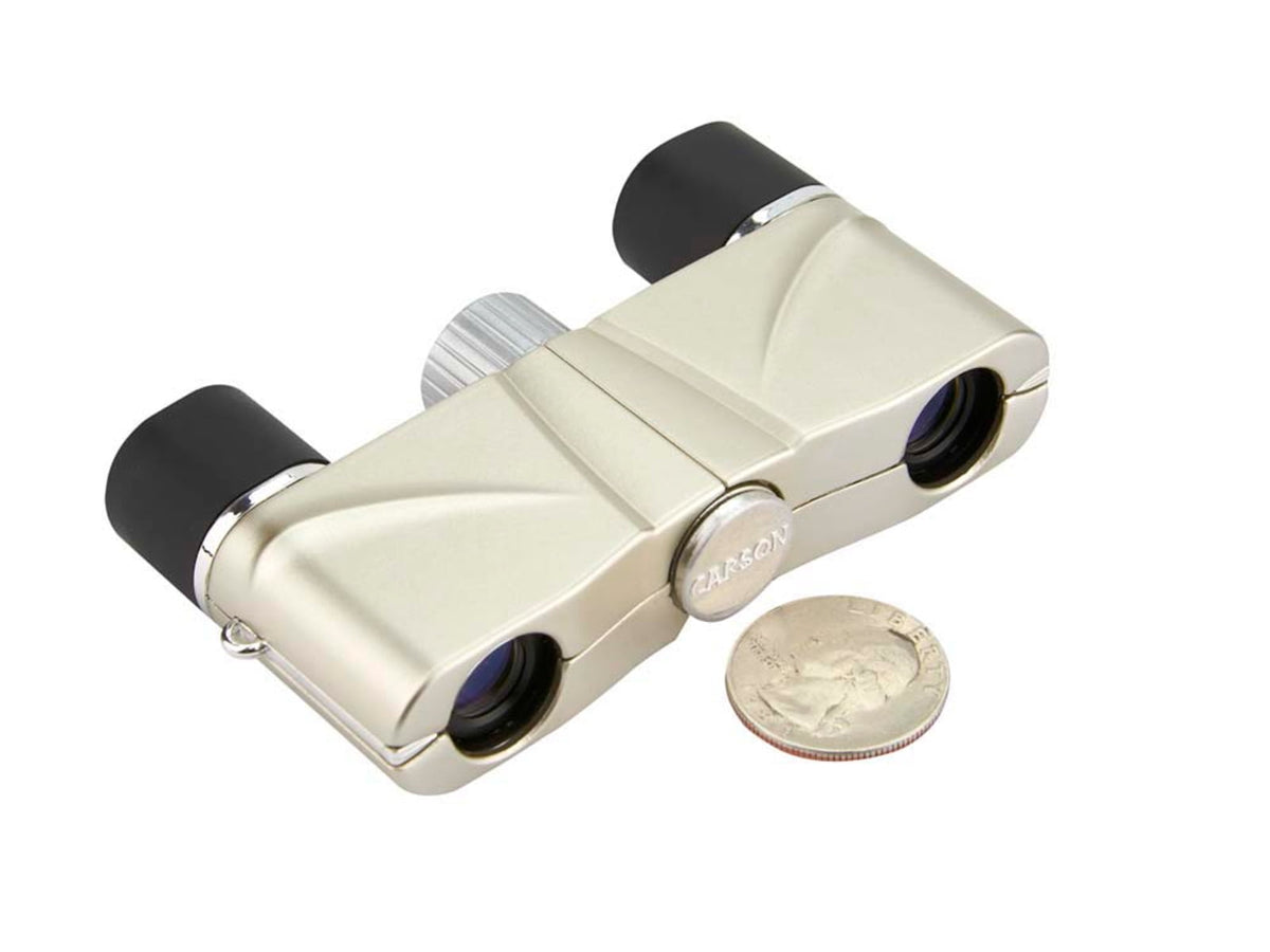 CARSON OperaView 10x42mm Roof Prism Compact Opera Binocular Metallic Silver OV-410