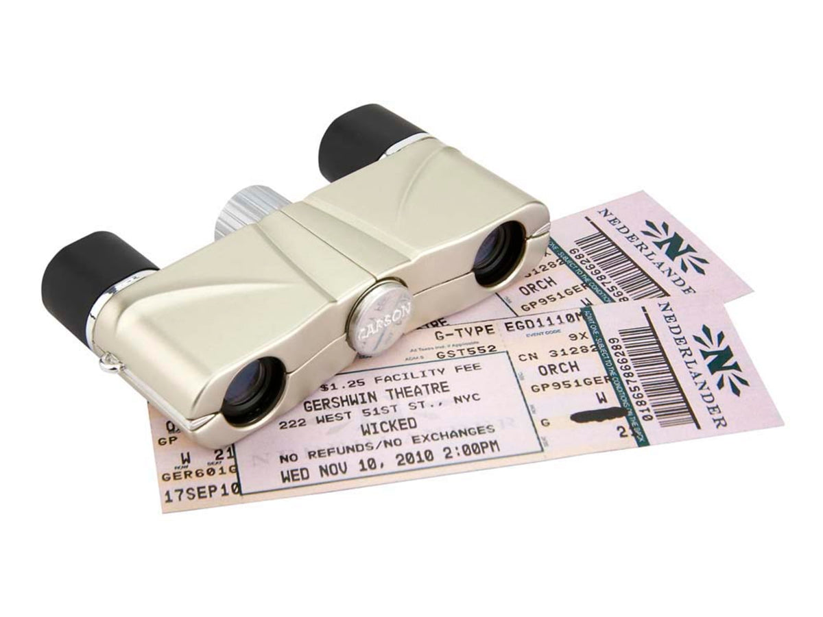 CARSON OperaView 10x42mm Roof Prism Compact Opera Binocular Metallic Silver OV-410