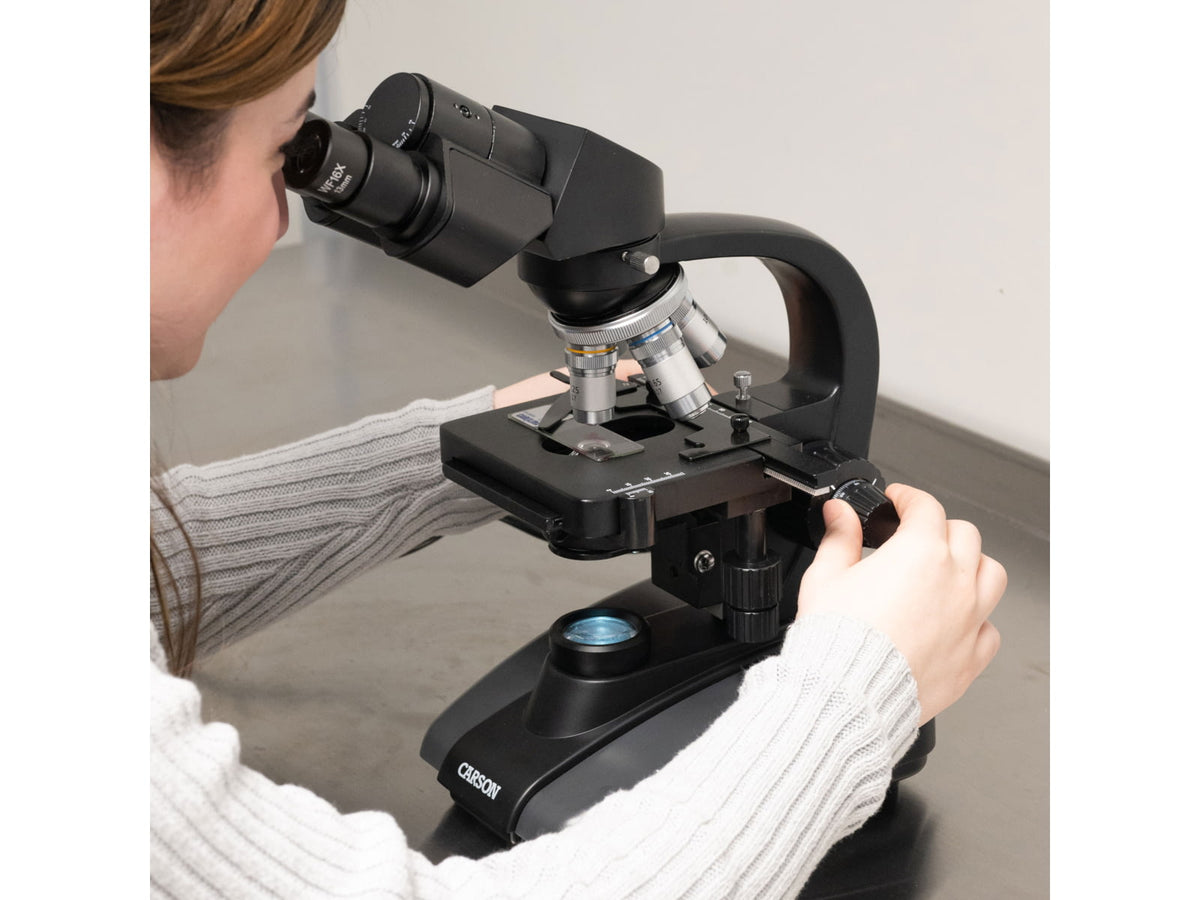 Carson Optical Advanced 40x-1600x LED Lit Binocular Compound Microscope Black 8.5 in x 6.9 in x 14.1 in MS-170