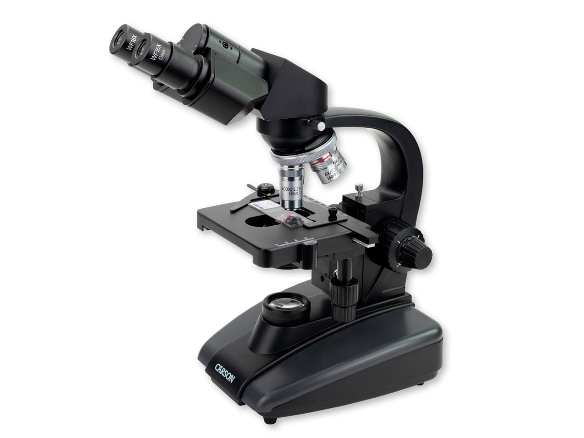 Carson Optical Advanced 40x-1600x LED Lit Binocular Compound Microscope Black 8.5 in x 6.9 in x 14.1 in MS-170