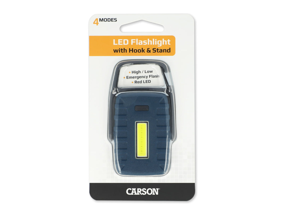 Carson Optical LED Flashlight w/ Hook and Stand Blue 1.9 in x 0.6 in x 3.3 in KL-20
