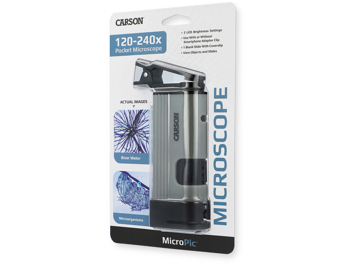 Carson Optical MP-400 MicroPic 120-240x Pocket Microscope Gray 1.0 in x 1.7 in x 5.1 in MP-400