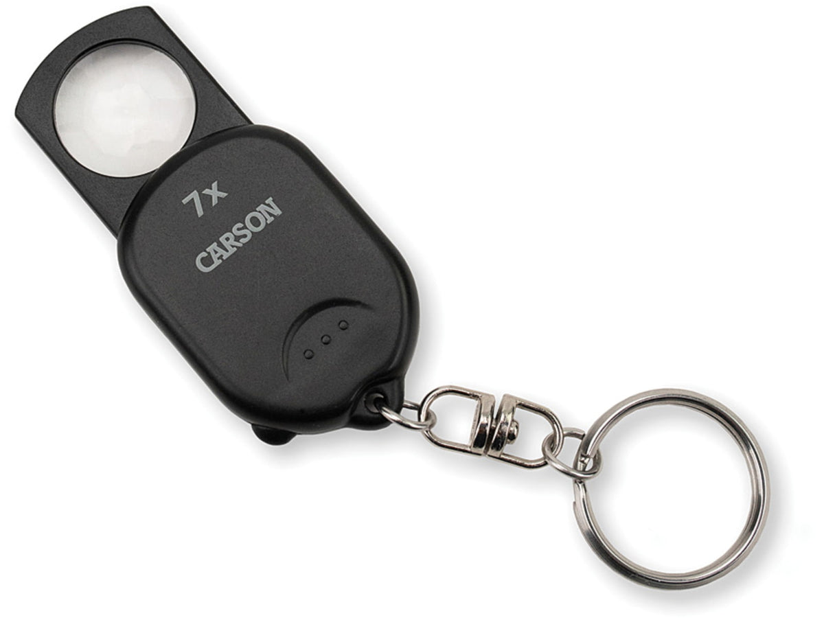Carson Optical Clip & View Pop Up Keycha in 7x Magnifier 2.75 in Overall GN-70
