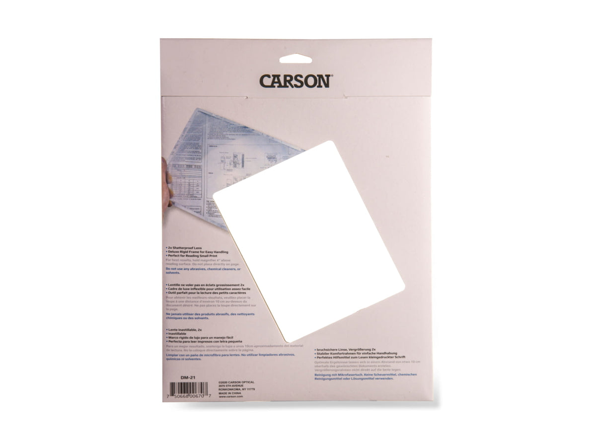 Carson Page Magnifier 2x Rigid-Frame Full Page Magnifier Loupe DM-21