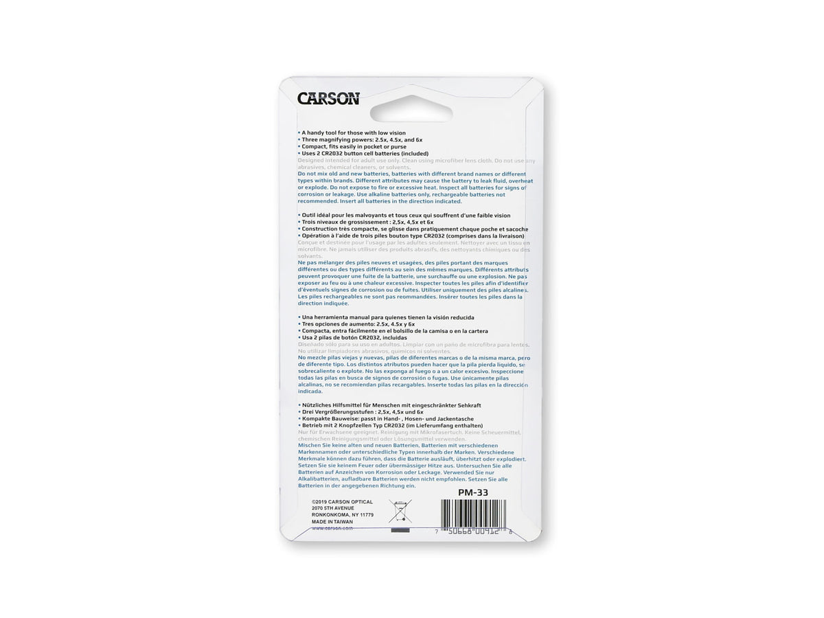 Carson Pocket Magnifier Loupe w/ LED Light Gray