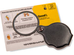 Carson Slide-OpenGlass Magnifier 4x w/Attached Case Black Small GN-11