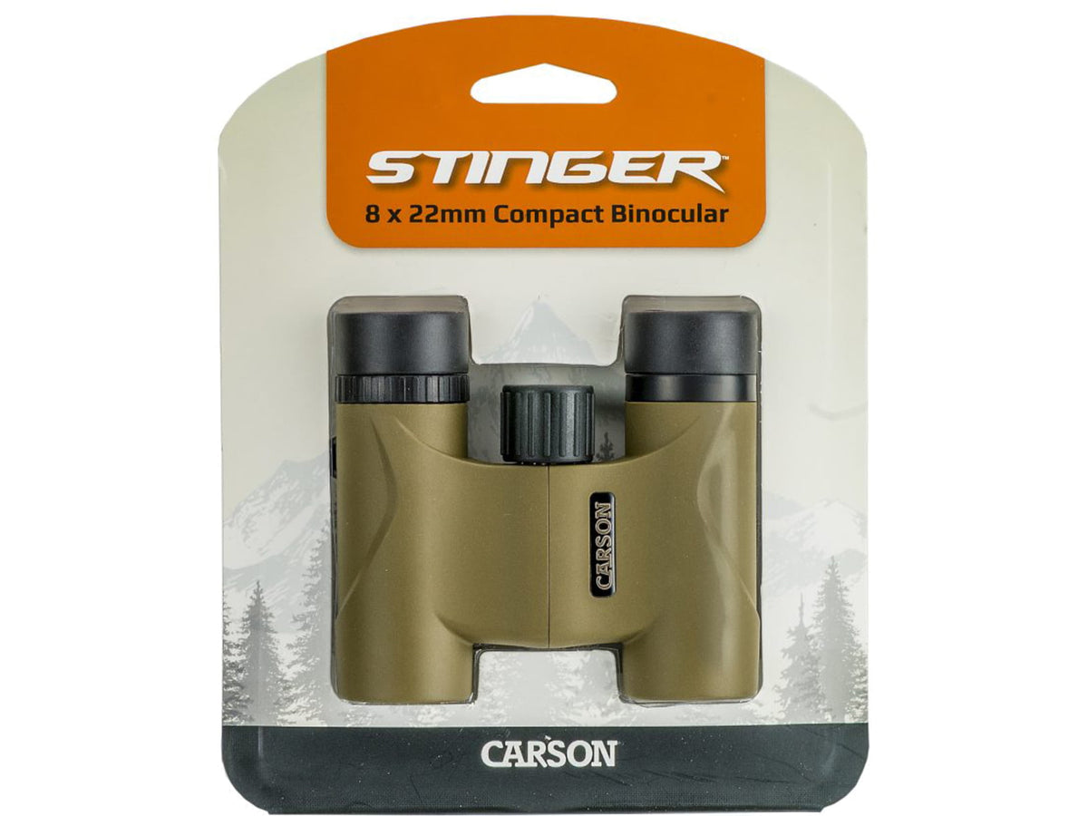 Carson Stinger 8x22mm Compact Binoculars Matte Brass HW-822