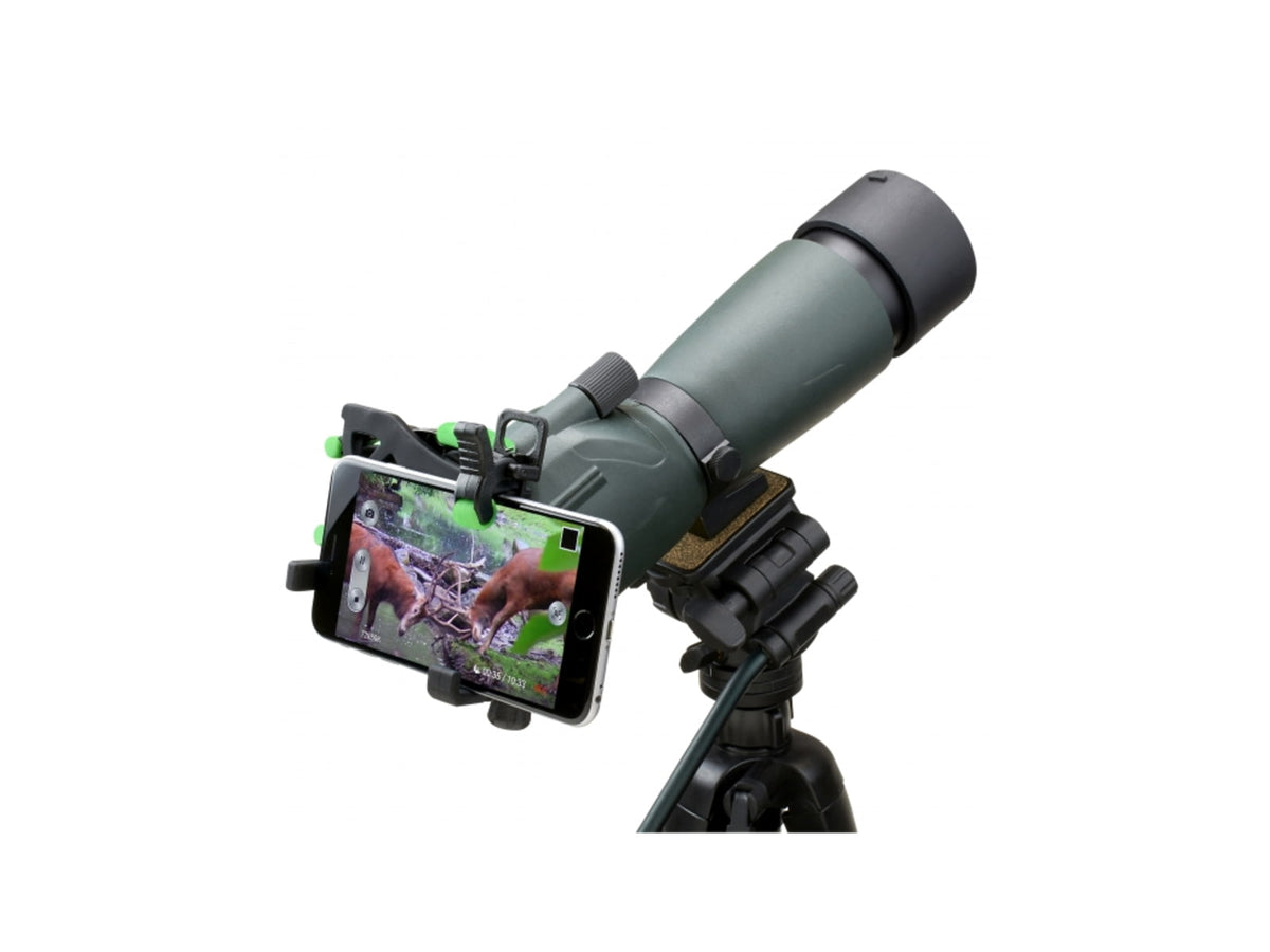 Carson 100-1000x Table Top Microscope w/Universal Smartphone Adapter for Microscopes Black/Gray MS-100SP