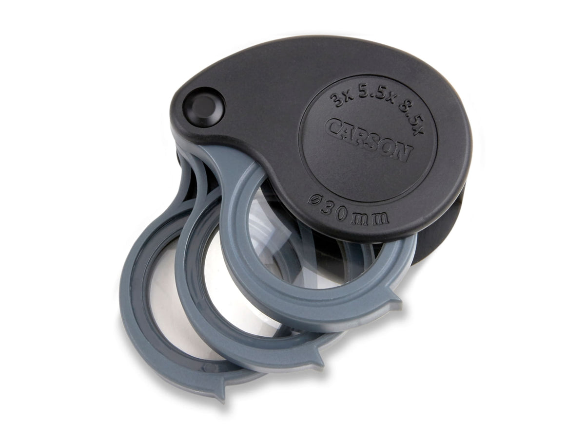 Carson TriView 3x / 6x / 8.5x Folding Loupe Magnifier TV36