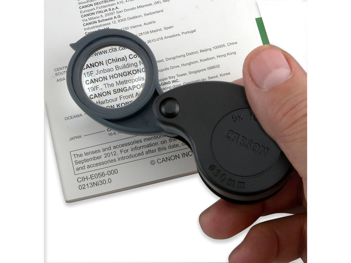 Carson TriView 5x / 10x / 15x Folding Loupe with Built-in Case
