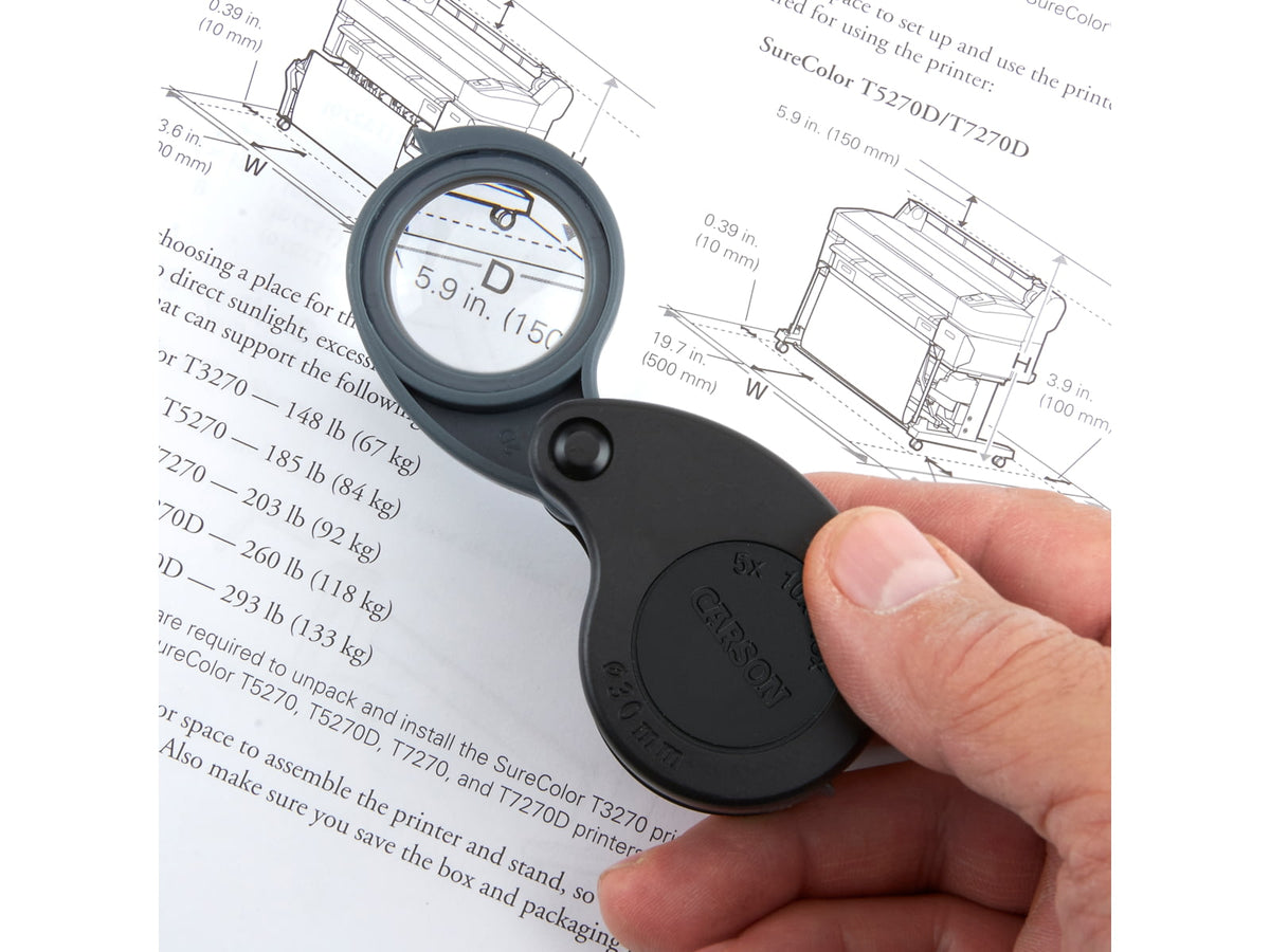Carson TriView 5x / 10x / 15x Folding Loupe with Built-in Case