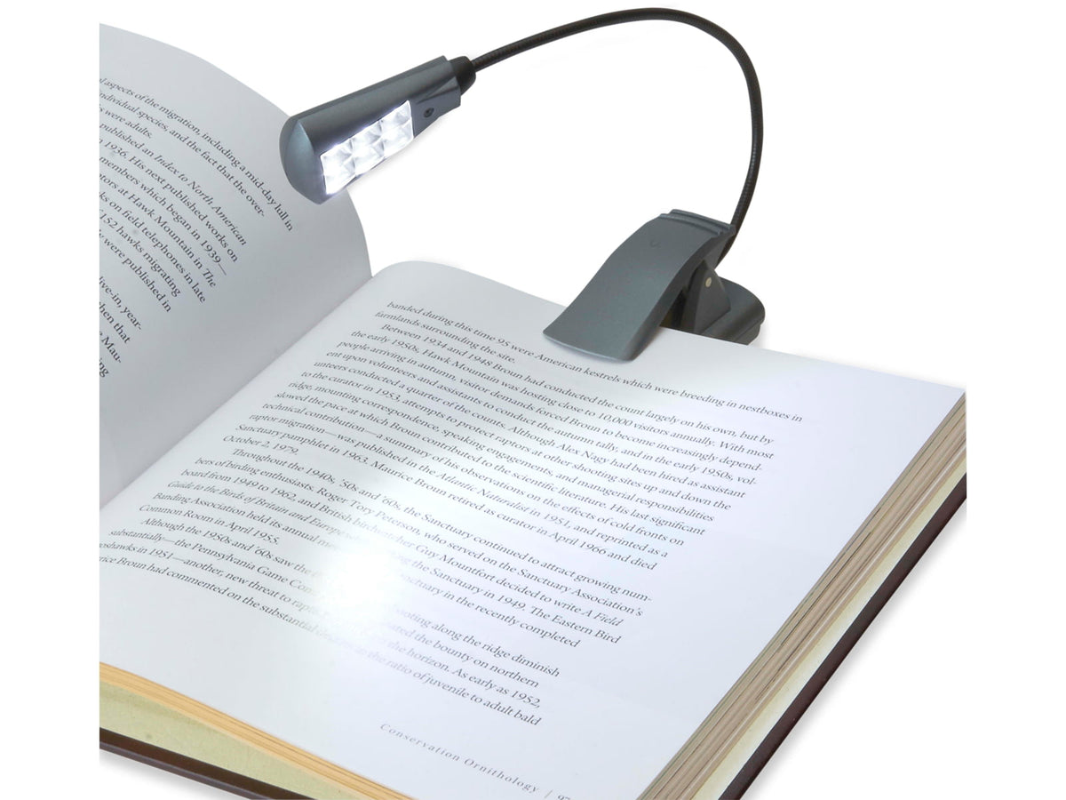Carson Ultra-Bright Fully Adjustable 6 LED Book Light Grey FL-66