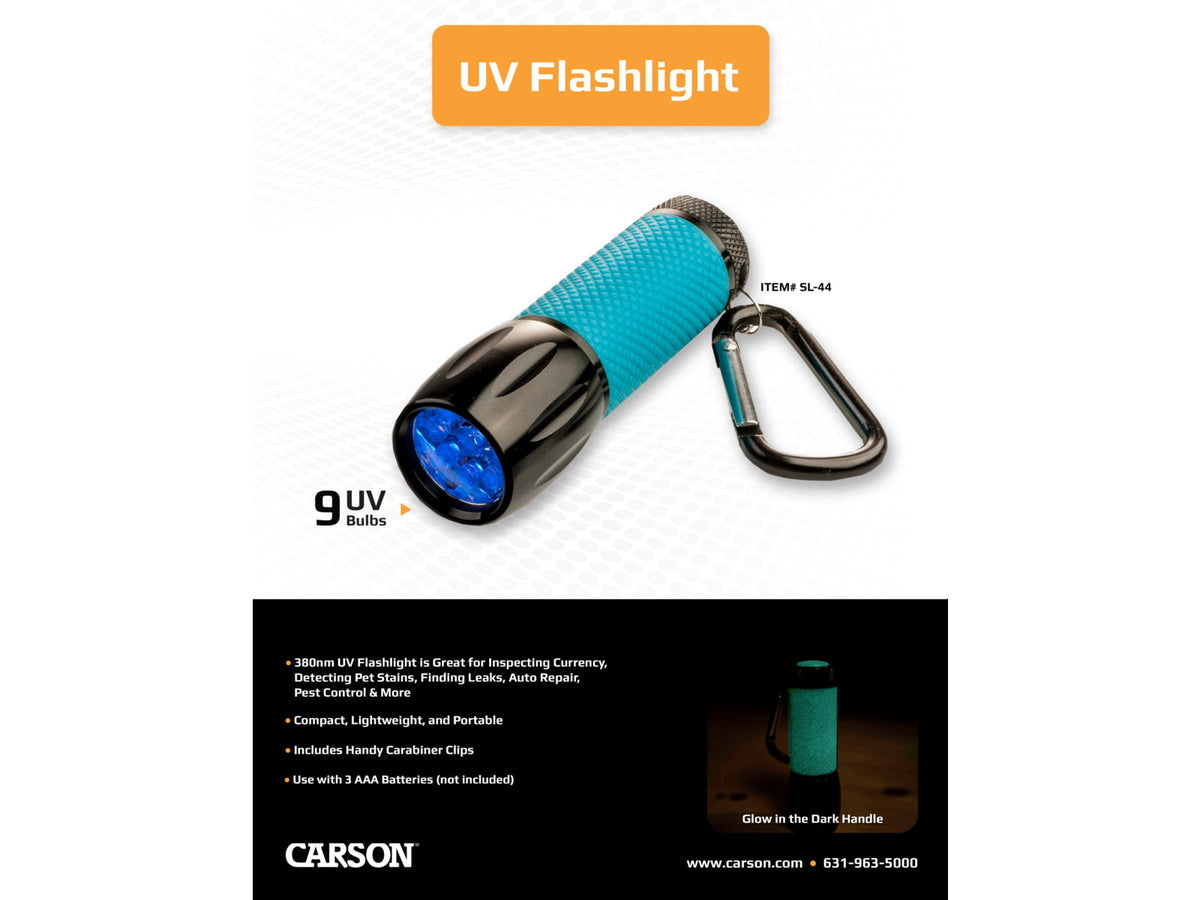 Carson UV Sight Pro low-light ultraviolet LED Flashlight Blue SL-44
