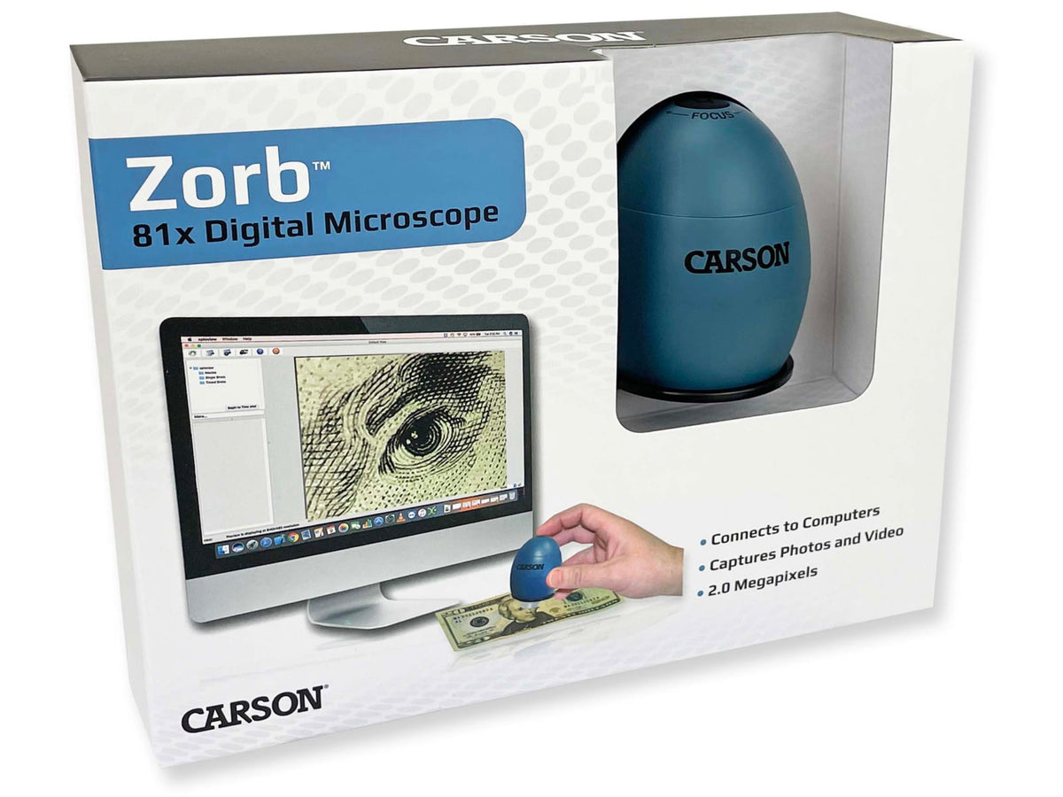 Carson zOrb LED Lighted USB Digital Computer Microscope Blue Small MM-500