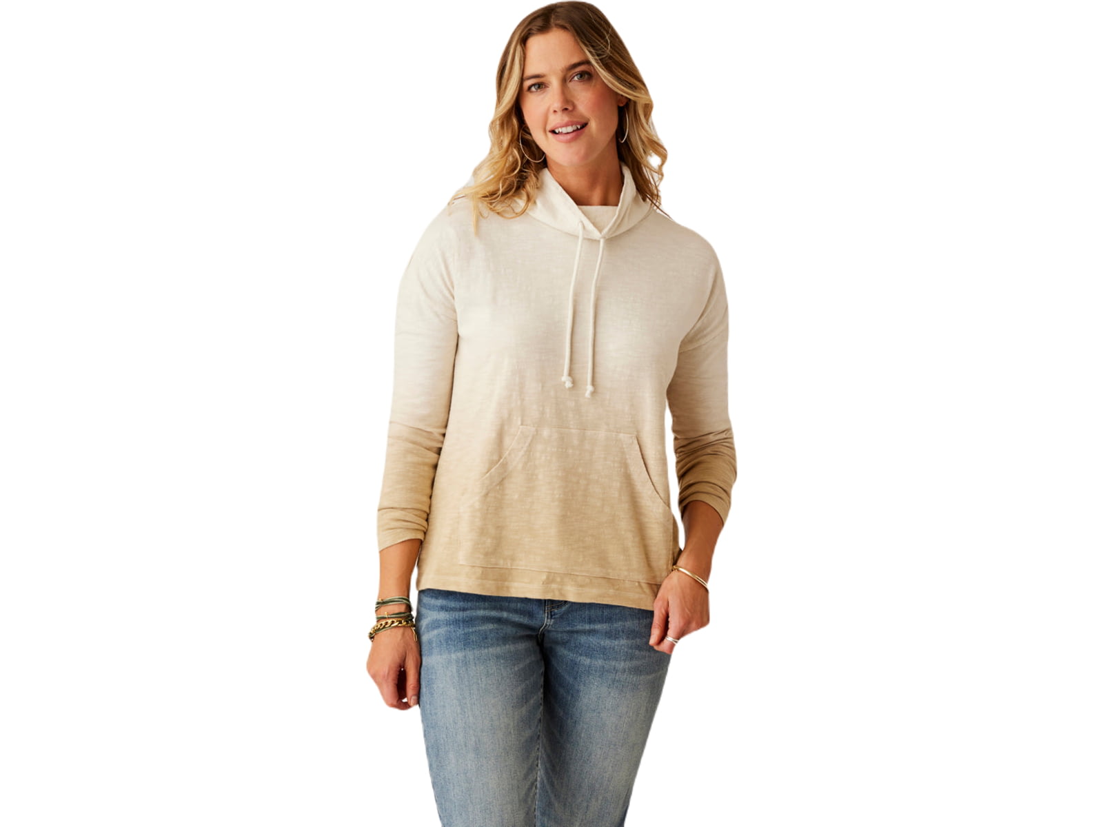 Carve Designs Bodie Funnel Neck - Women's Lt. Khaki Ombre