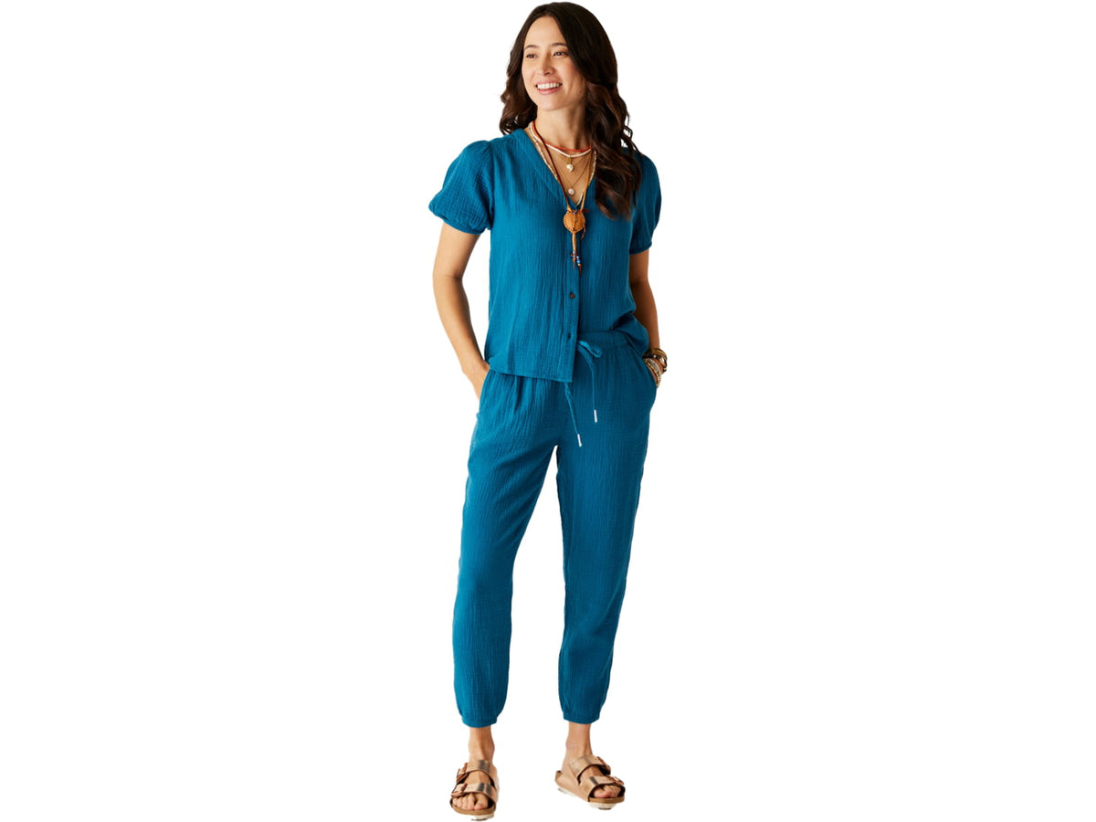 Carve Designs Milo Gauze Top - Women's Azul Small