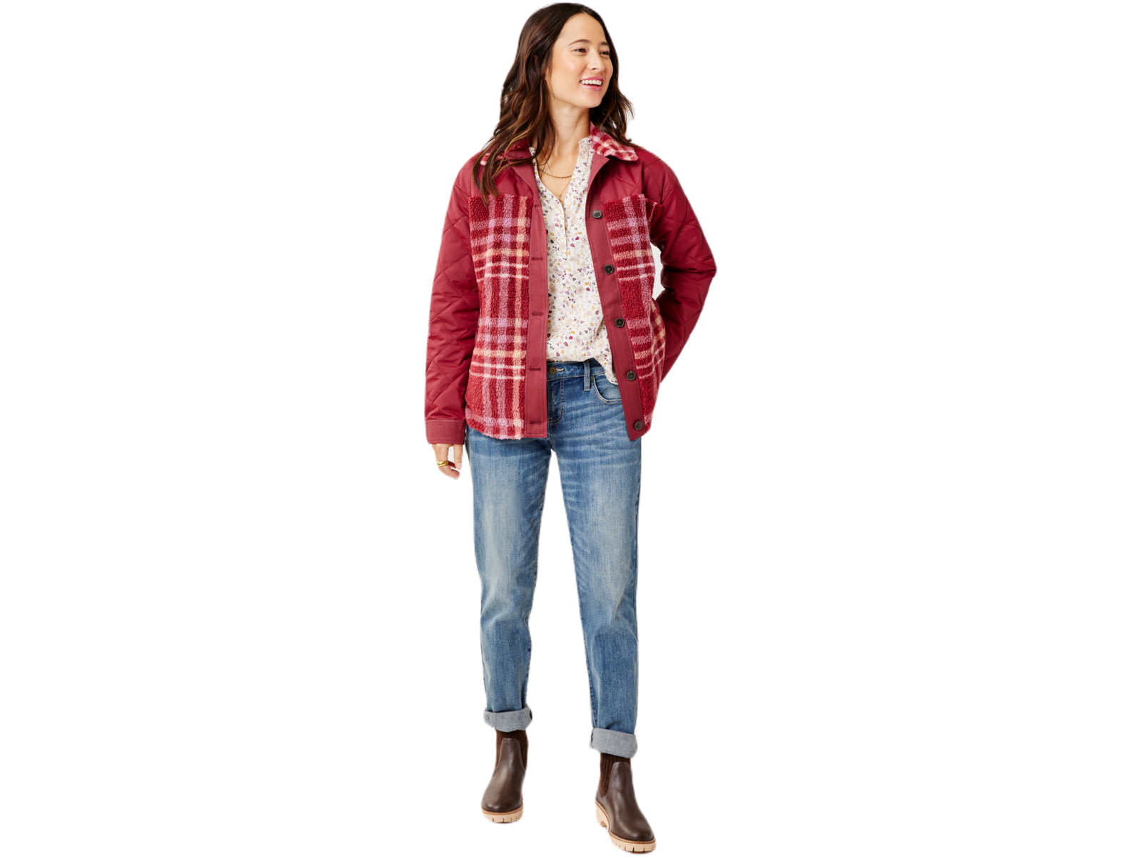 Carve Designs Vineyard Shacket - Women's Brick Plaid