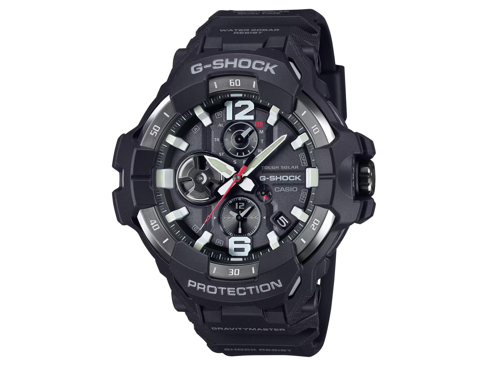 Casio G-Shock Gravity Master Men's Analog-Digital Watch 55mm Case Diameter Steel Bezel Black Bio-based Resin Band GRB300-1A GRB300-1A