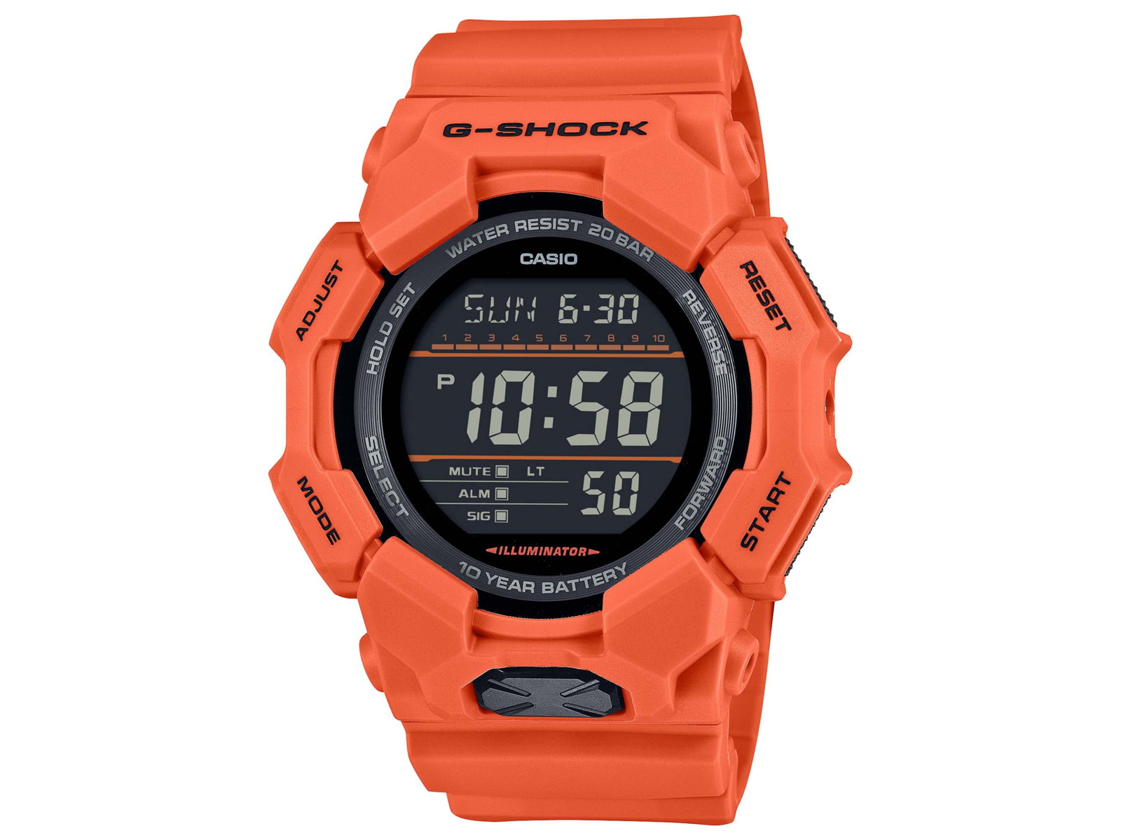 Casio G-Shock Men's Digital Movement Watch 52 mm Case Diameter Resin Red Bio-based Resin