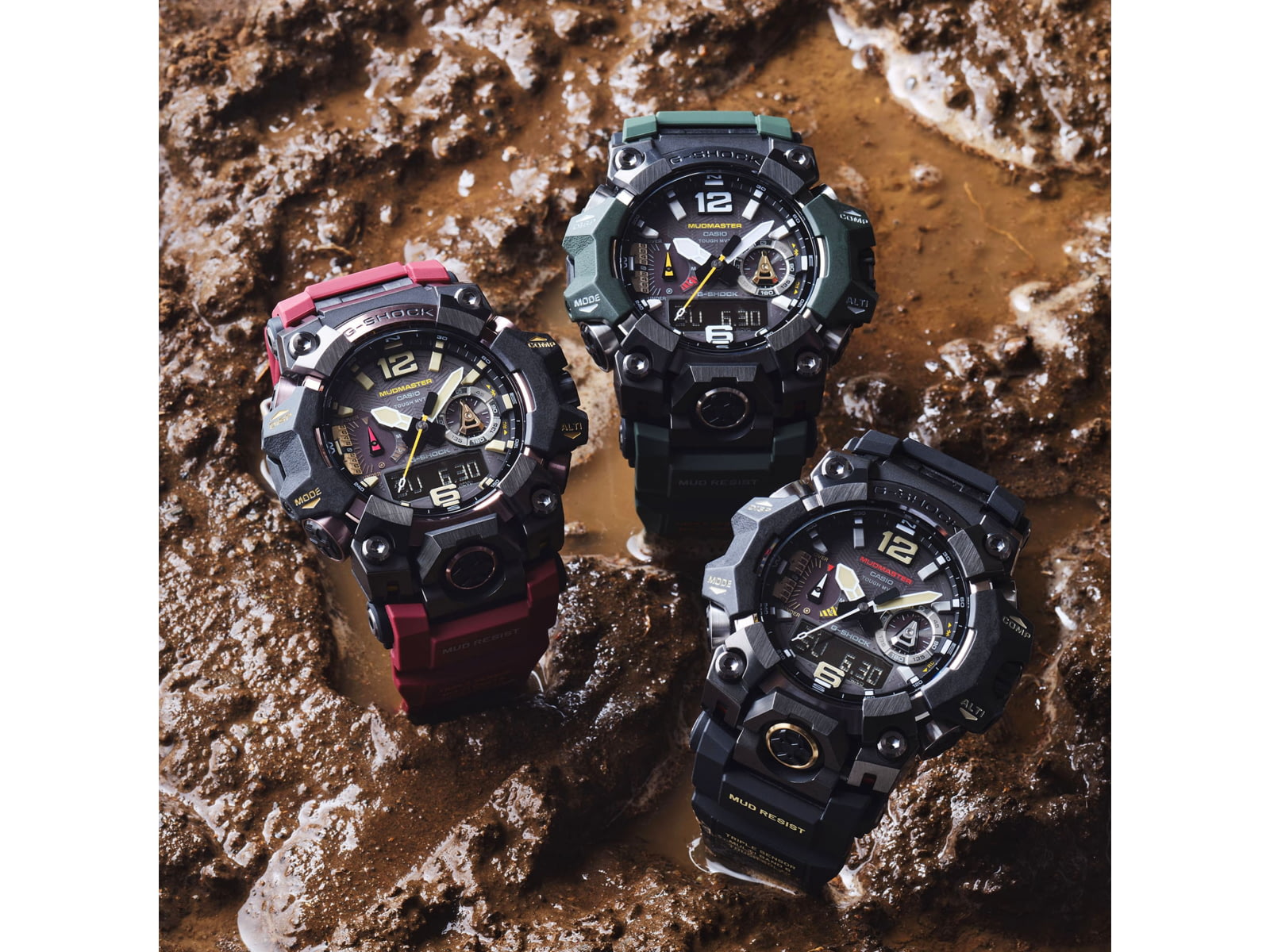 Casio G-Shock Mudmaster Triple-Sensor Solar Watch - Men's Green