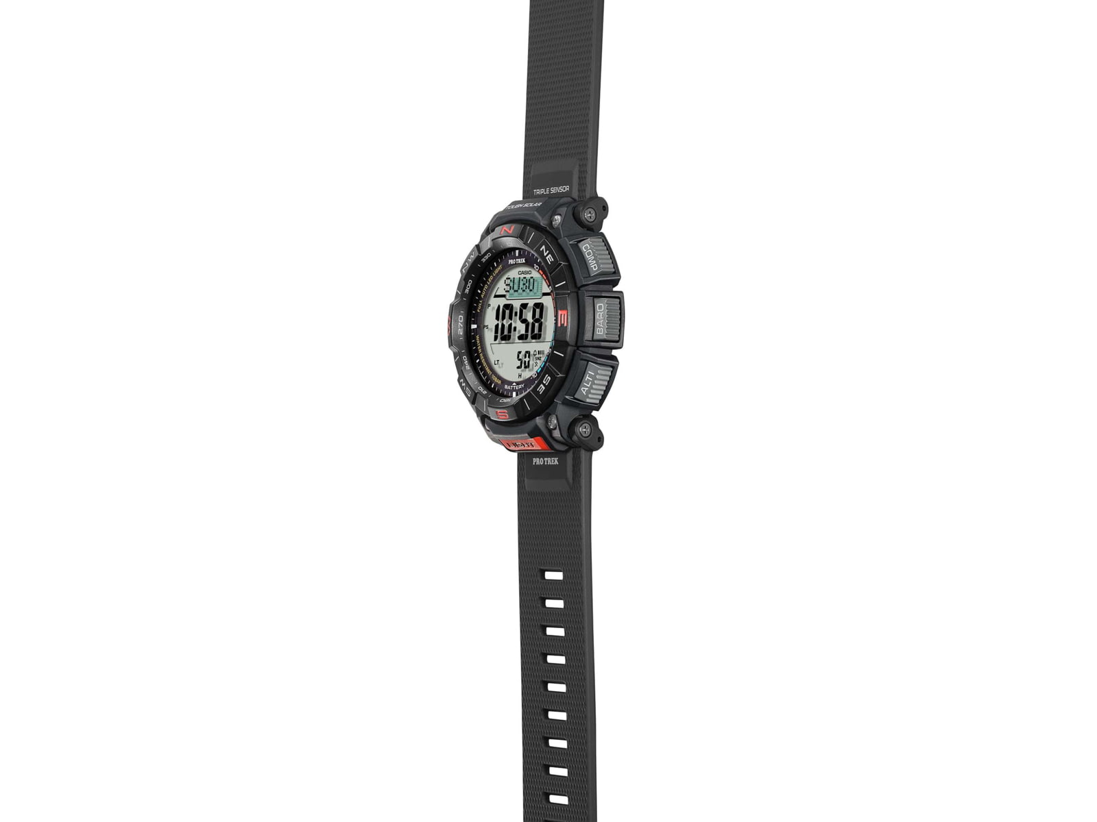 Casio Outdoor Casio Pro Trek Solar Watch Triple Sensor Watching Featuring an Altimeter Barometer Digital Compass Thermometer and 100M WR - Men's