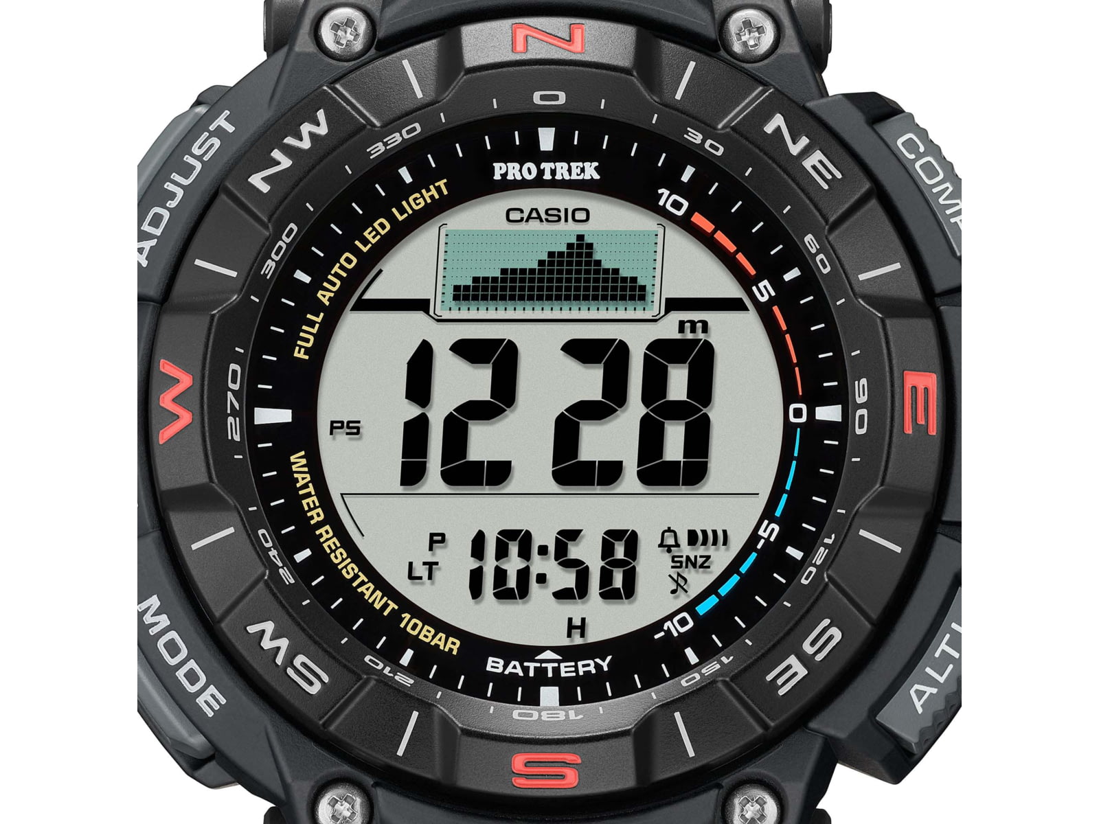 Casio Outdoor Casio Pro Trek Solar Watch Triple Sensor Watching Featuring an Altimeter Barometer Digital Compass Thermometer and 100M WR - Men's