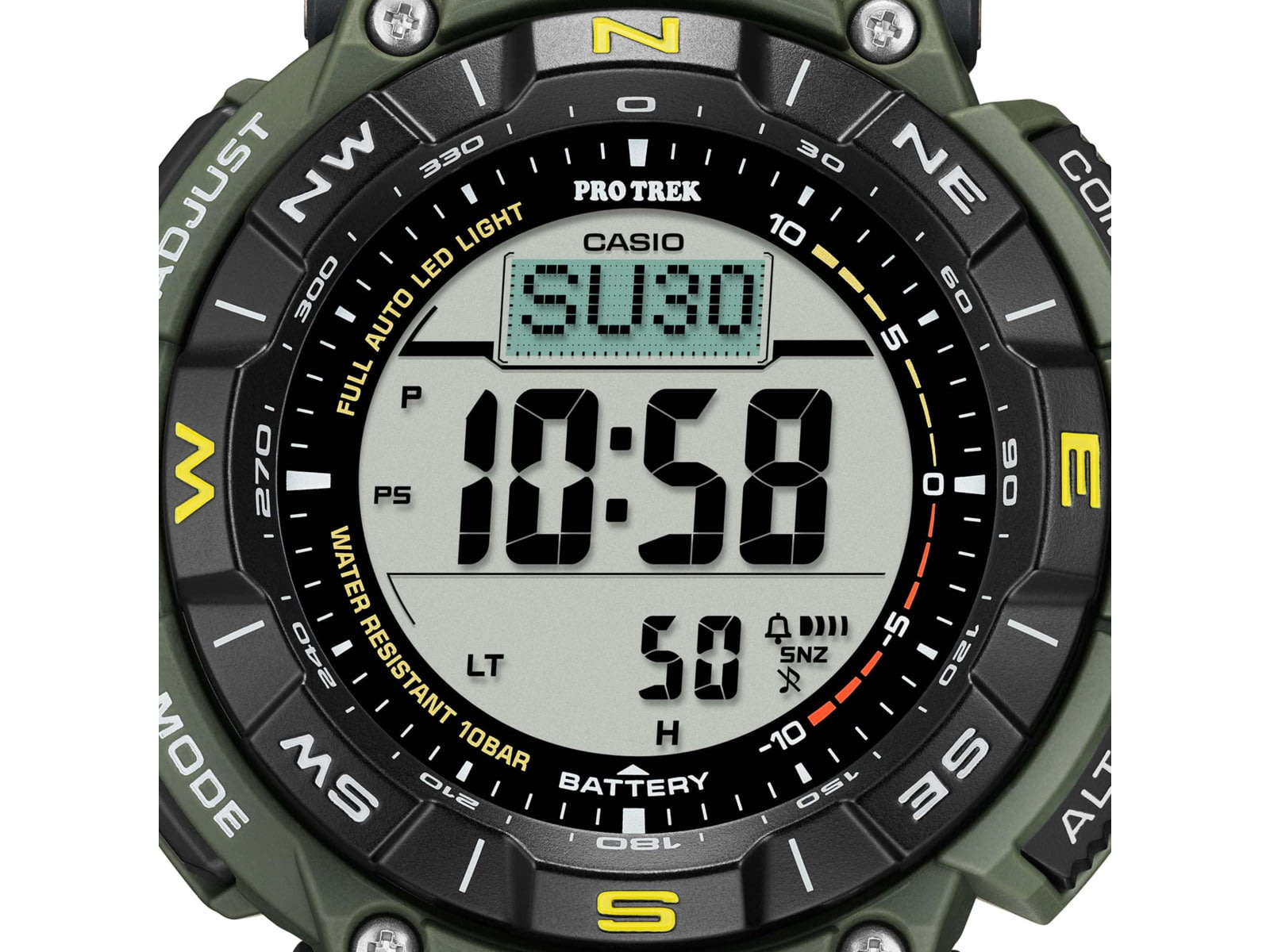 Casio Outdoor Casio Pro Trek Solar Watch Triple Sensor Watching Featuring an Altimeter Barometer Digital Compass Thermometer and 100M WR - Men's