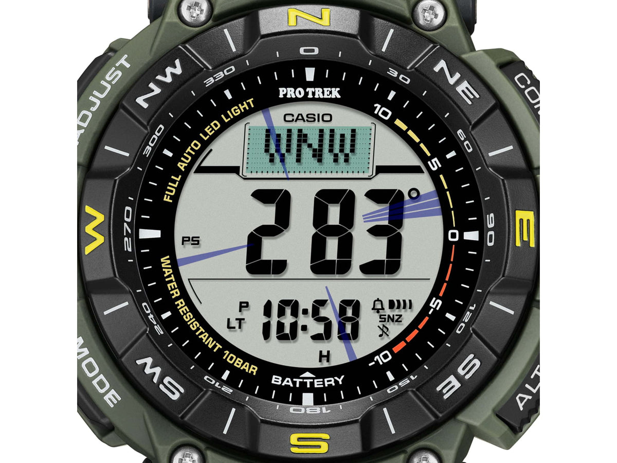Casio Outdoor Casio Pro Trek Solar Watch Triple Sensor Watching Featuring an Altimeter Barometer Digital Compass Thermometer and 100M WR - Men's