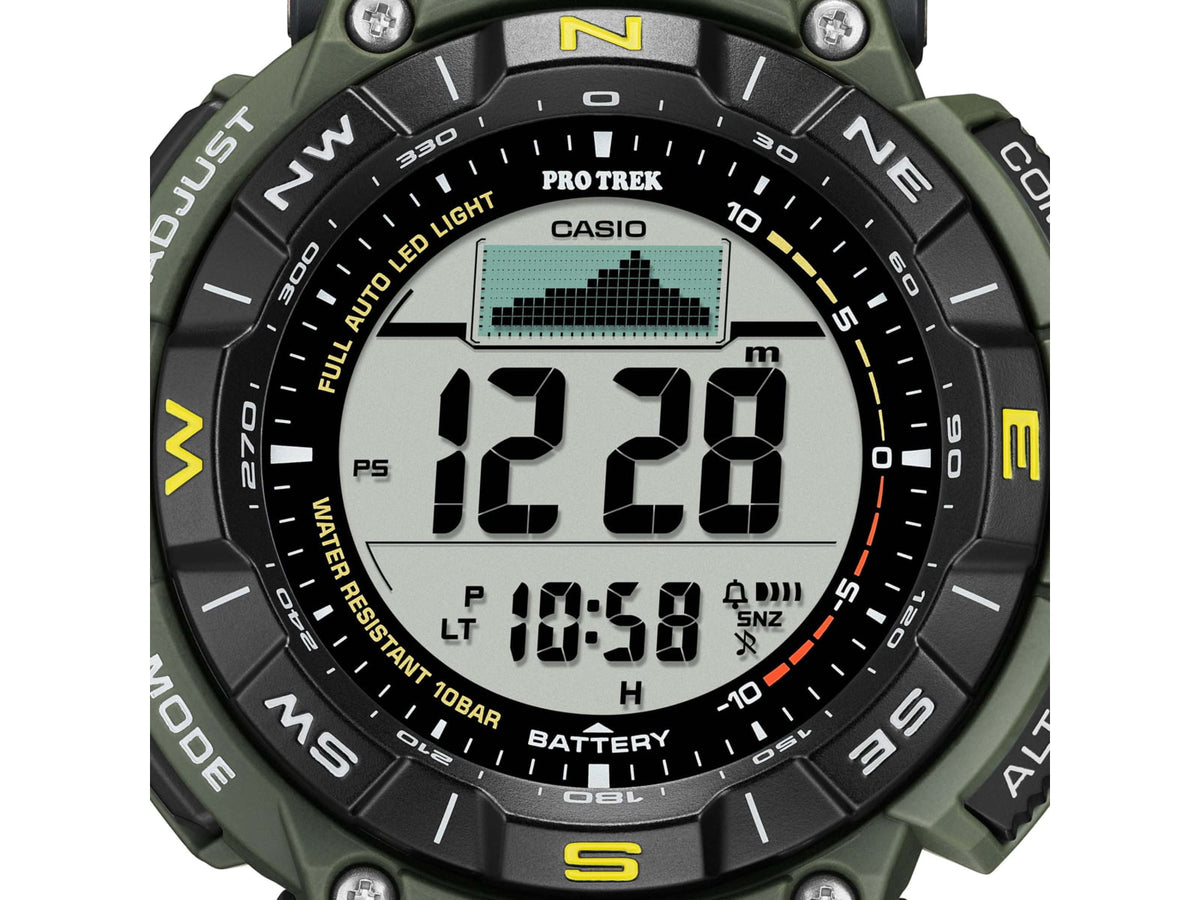 Casio Outdoor Casio Pro Trek Solar Watch Triple Sensor Watching Featuring an Altimeter Barometer Digital Compass Thermometer and 100M WR - Men's