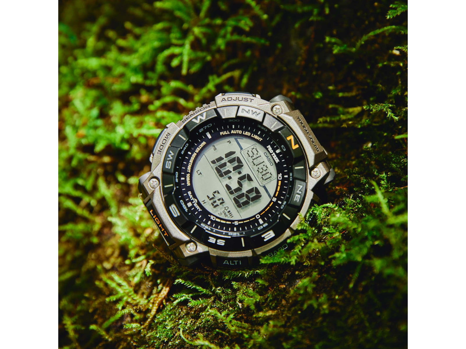 Casio Outdoor Casio Pro Trek Solar Watch Triple Sensor Watching Featuring an Altimeter Barometer Digital Compass Thermometer and 100M WR Titanium Band