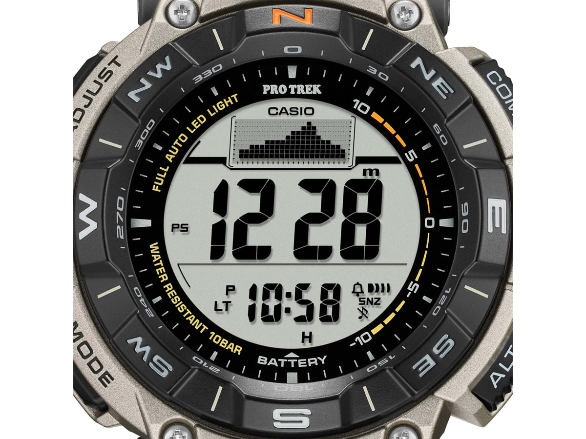Casio Outdoor Casio Pro Trek Solar Watch Triple Sensor Watching Featuring an Altimeter Barometer Digital Compass Thermometer and 100M WR Titanium Band