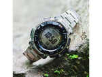 Casio Outdoor Casio Pro Trek Solar Watch Triple Sensor Watching Featuring an Altimeter Barometer Digital Compass Thermometer and 100M WR Titanium Band