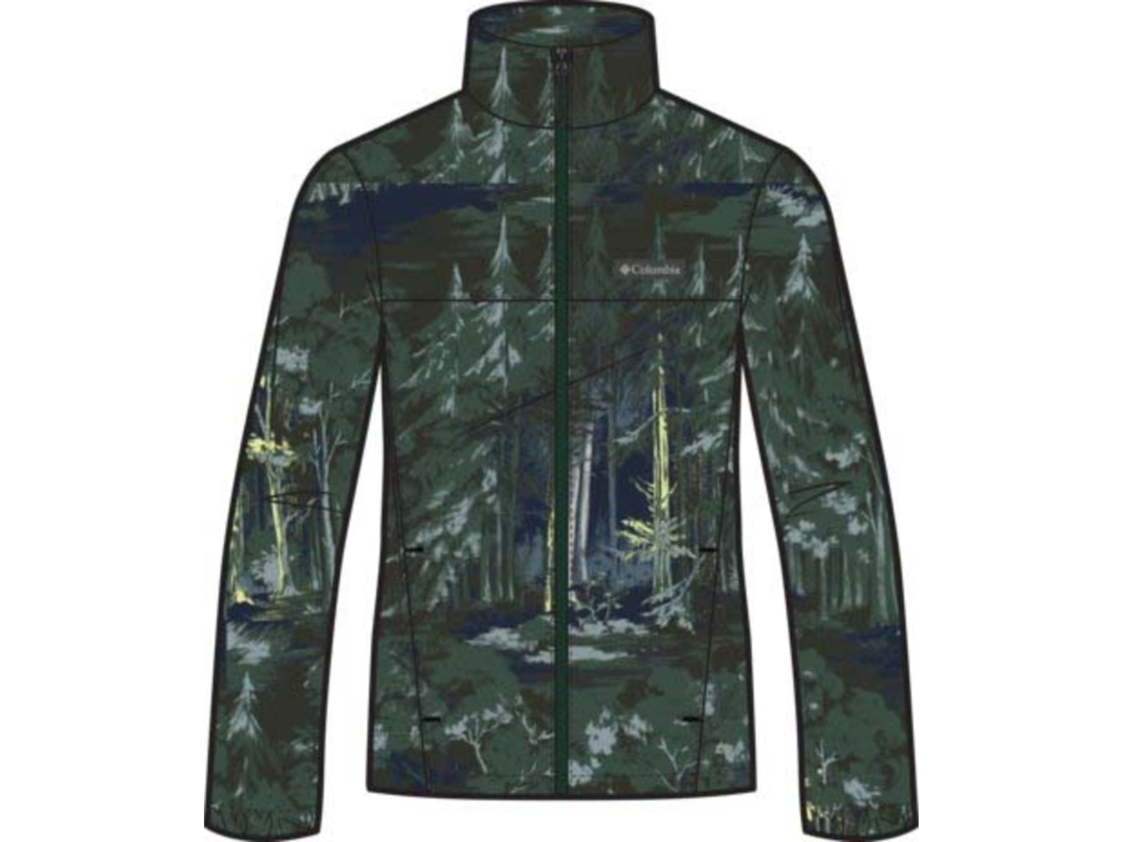 Columbia Steens Mountain Printed Jacket - Men's Rain Forest Deschutestrees