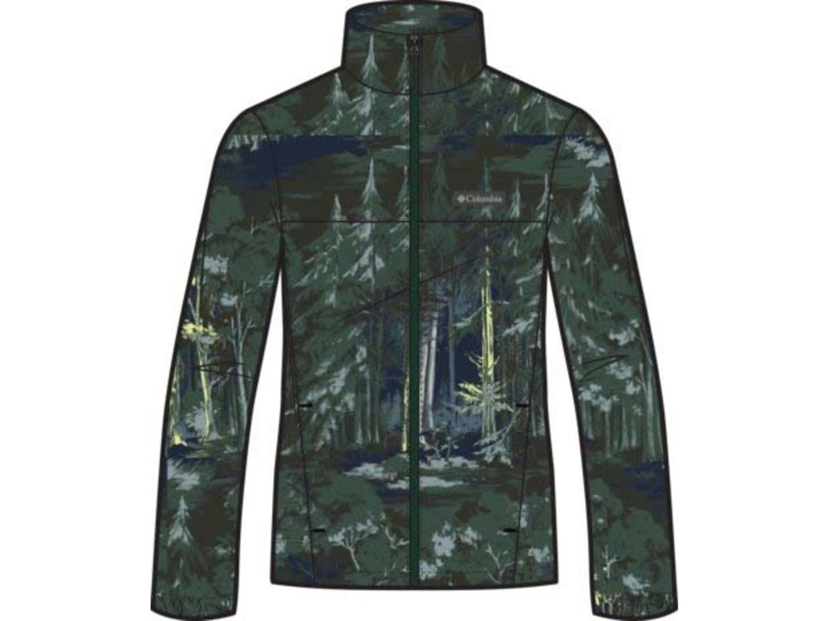 Columbia Steens Mountain Printed Jacket - Men's Rain Forest Deschutestrees