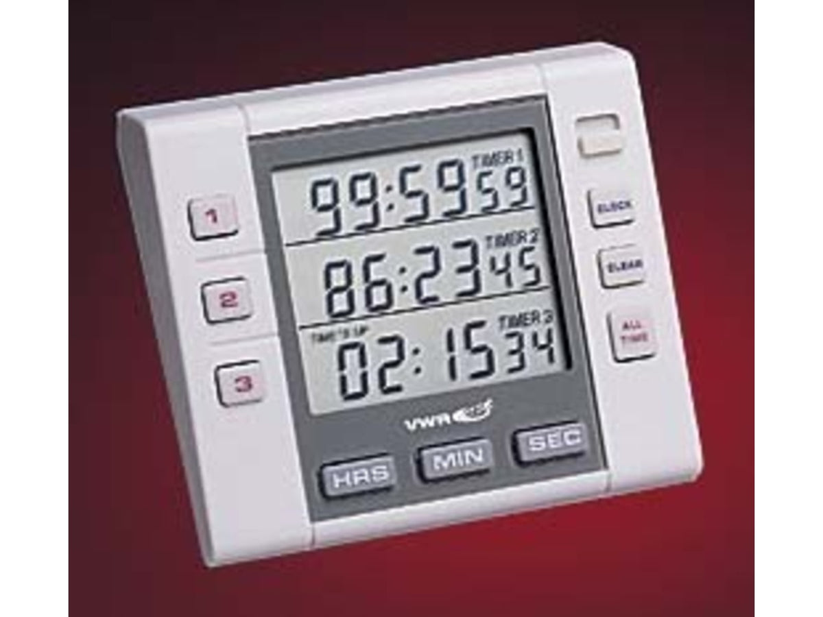 VWR Three-Channel Alarm Timer with Triple Display 5000 Vwr Timer Countdown Alarm