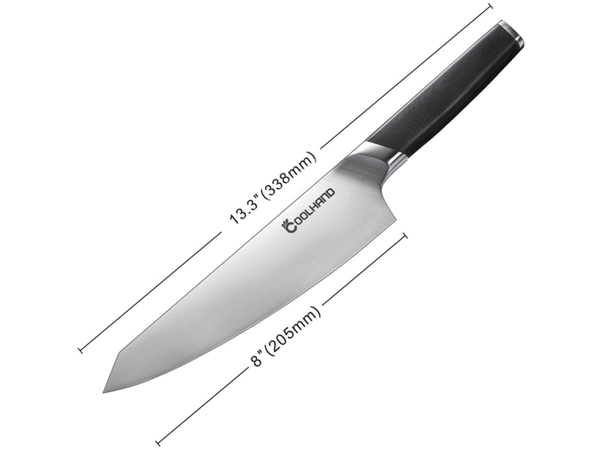 Cool Hand Chef's CLH7198G 8.00 in Kitchen Knife Black G10 7198GG10