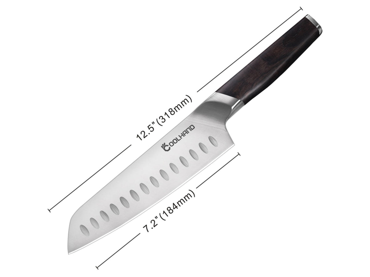 Cool Hand Santoku Ebony 7.00 in Kitchen Knife Ebony wood 7197GE