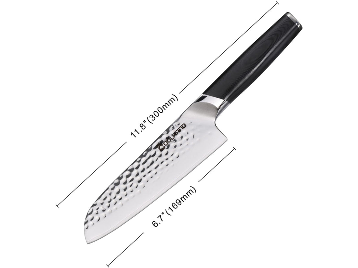 Cool Hand Santoku Handle 7.00 in Kitchen Knife Black G10 7197CG10