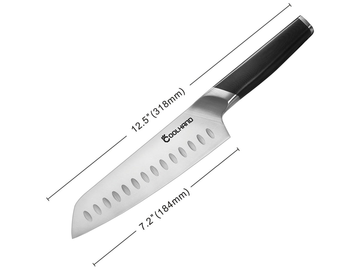Cool Hand Santoku 7.00 in Kitchen Knife Black G10 7197GG10