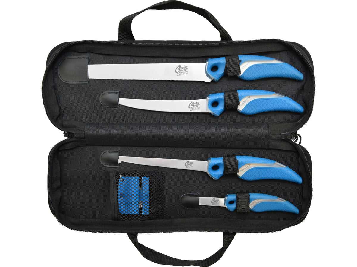 Cuda 6 pc Knife and Sharpener Set w/Case 18133